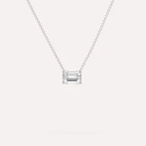 1 carat Emerald Floating Diamond Necklace