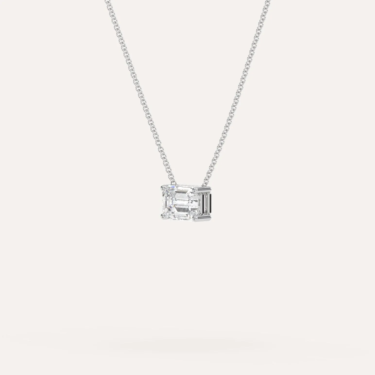 1 carat Emerald Floating Diamond Necklace