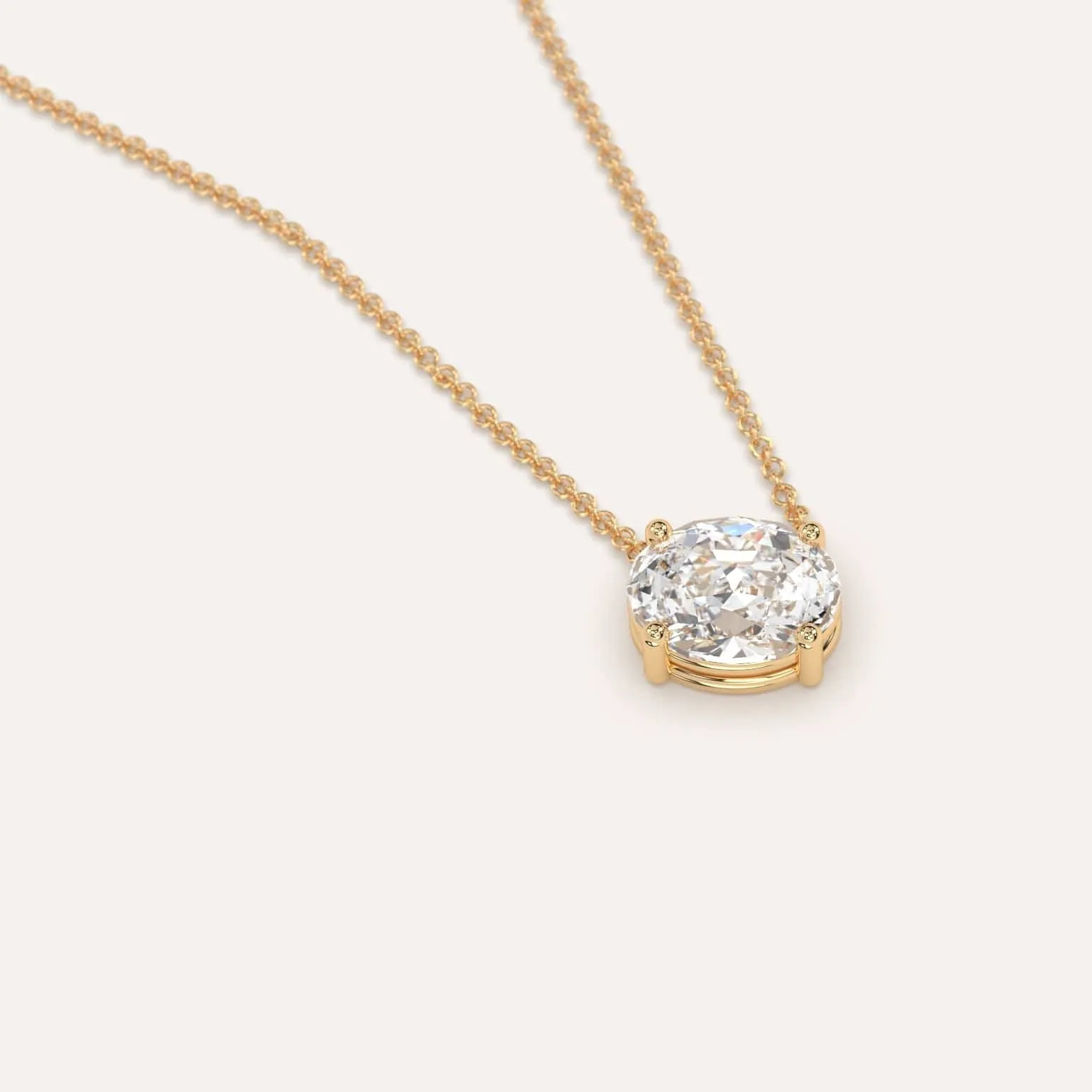 1 carat Oval Floating Diamond Necklace