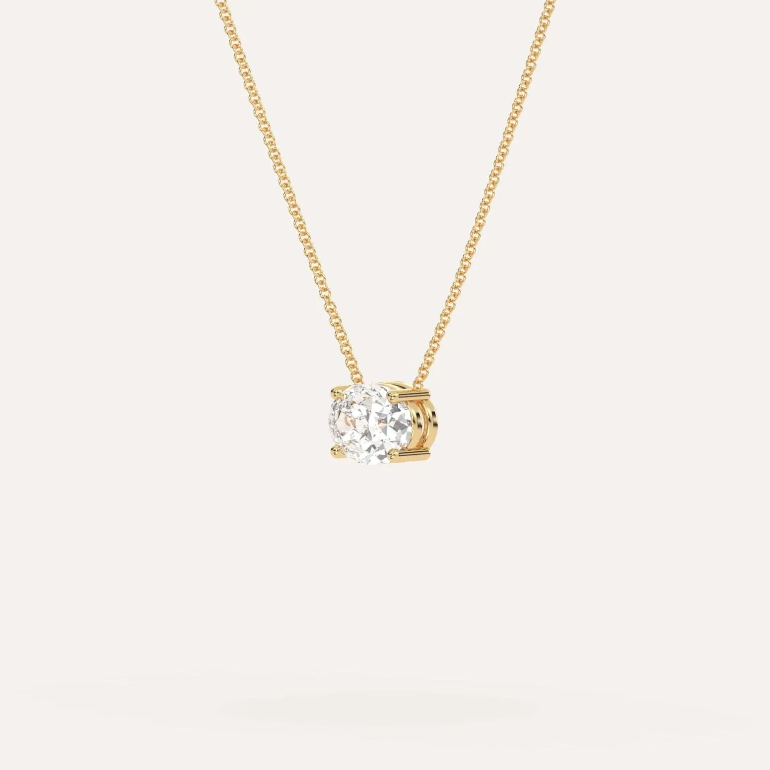 1 carat Oval Floating Diamond Necklace