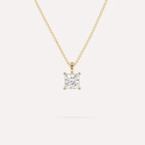 1 carat Princess Diamond Pendant Necklace