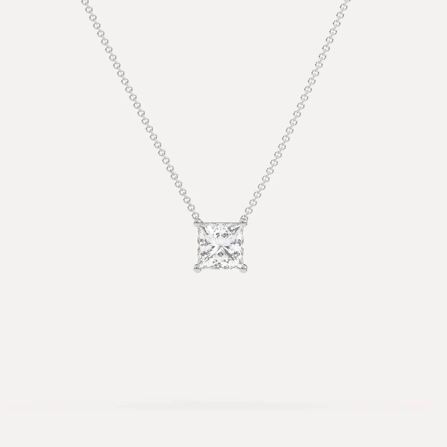 1 carat Princess Floating Diamond Necklace