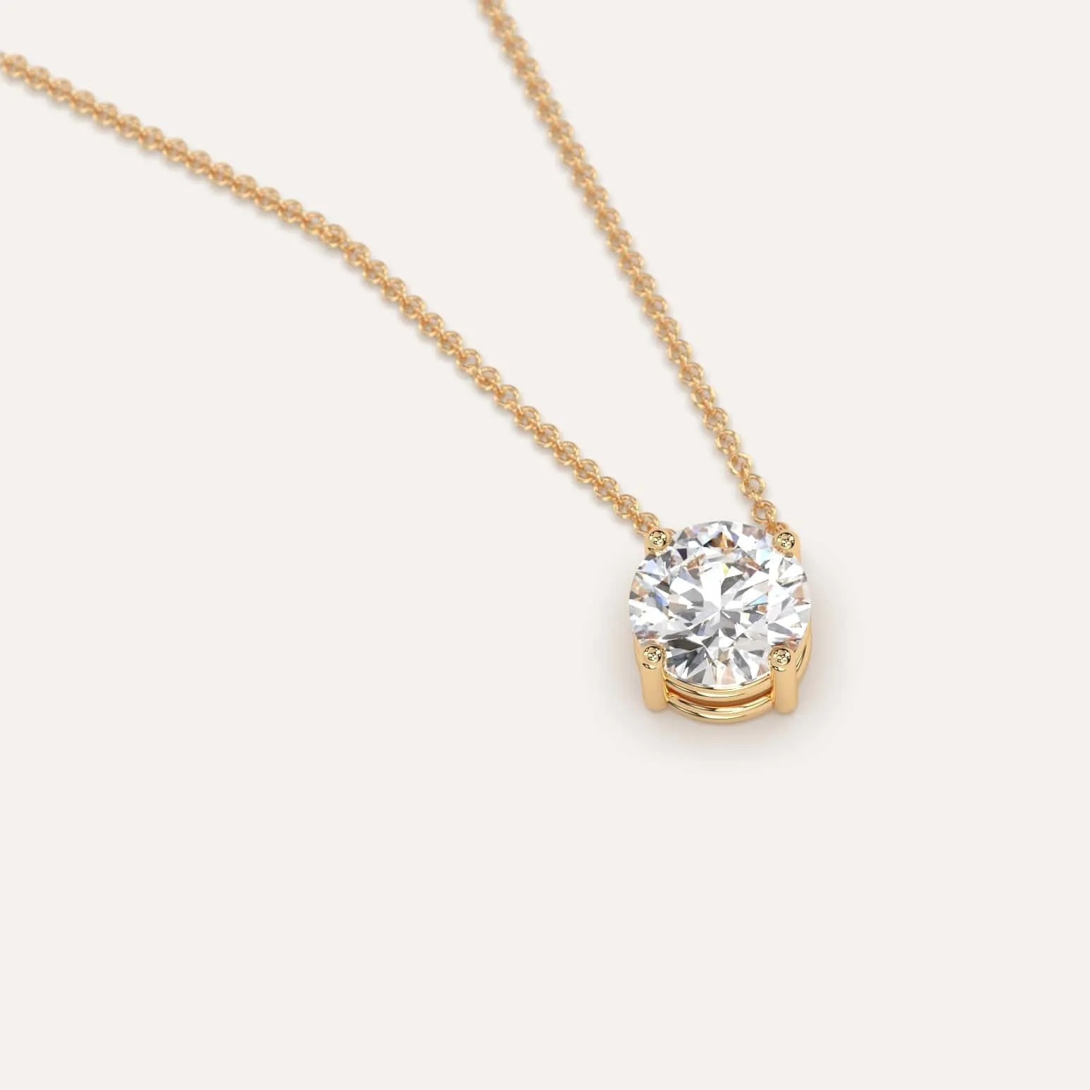 1 carat Round Floating Diamond Necklace