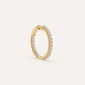 1 carat Single Diamond Hoop Earring