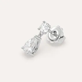 1 carat Single Pear Diamond Drop Earring