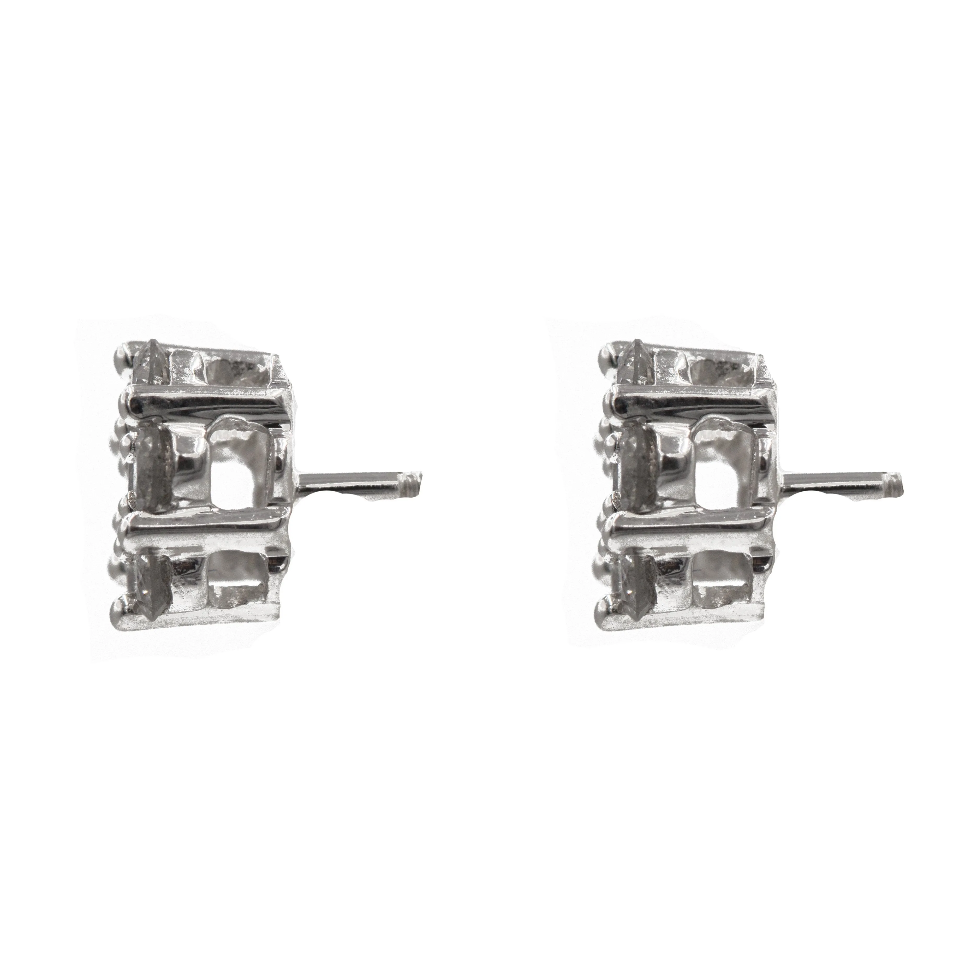 1 ct Diamond Cluster Earrings in 14k white gold