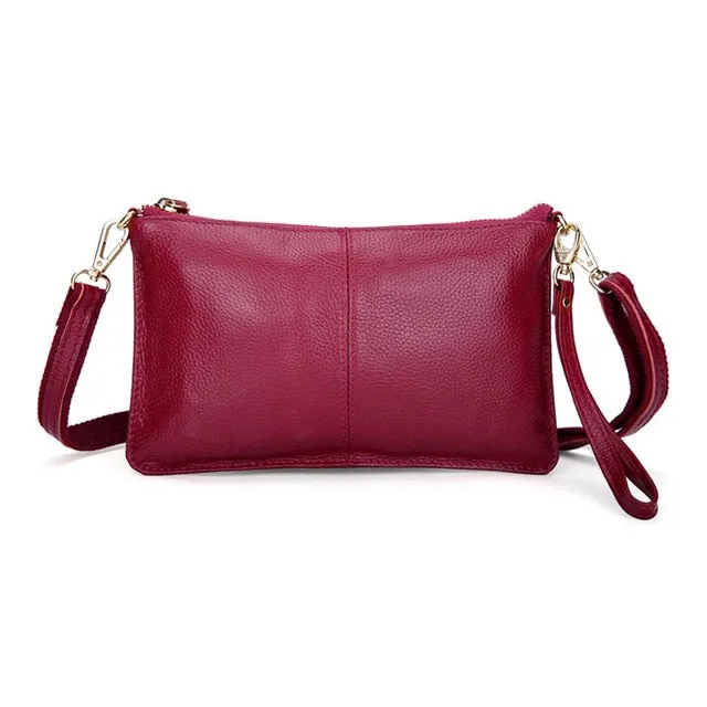 100% Genuine Leather Women Messenger Bag Famous Brand Female Shoulder Bag Envelope Clutch Bag