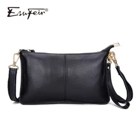 100% Genuine Leather Women Messenger Bag Famous Brand Female Shoulder Bag Envelope Clutch Bag