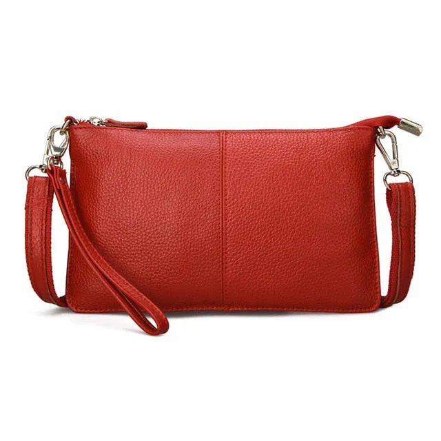 100% Genuine Leather Women Messenger Bag Famous Brand Female Shoulder Bag Envelope Clutch Bag