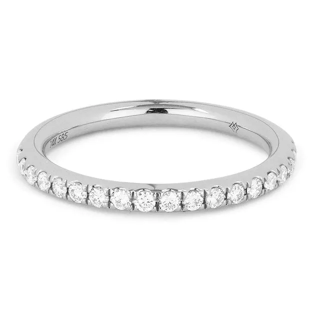 14K White Gold .28Ct Diamond Wedding Band