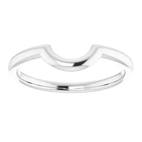 14K White Gold Contour Band