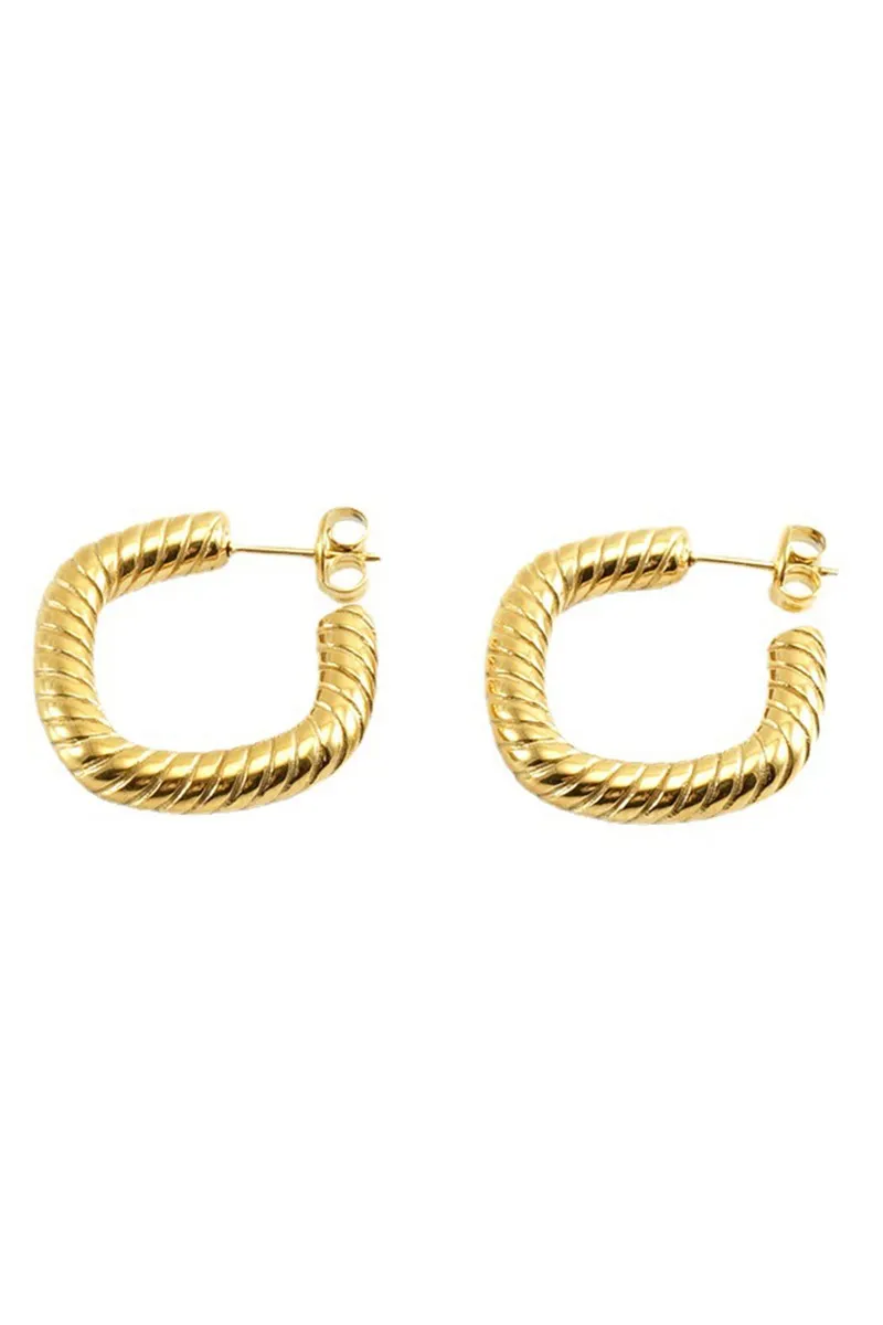 18K GOLD PLATED STAINLESS STEEL EARRINGS, SIZE