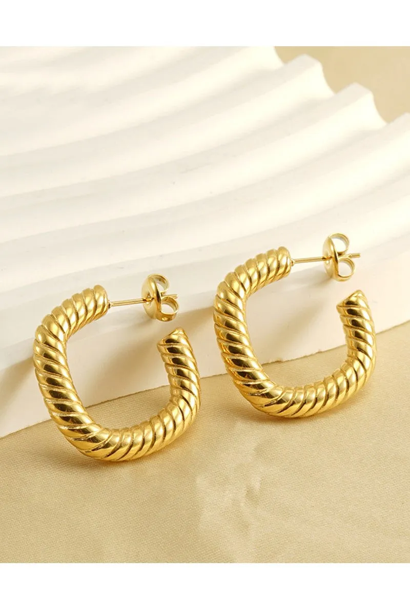 18K GOLD PLATED STAINLESS STEEL EARRINGS, SIZE