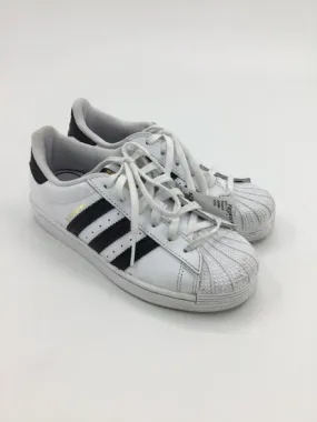 Adidas Super Star Child Size 2 Youth White Sneakers