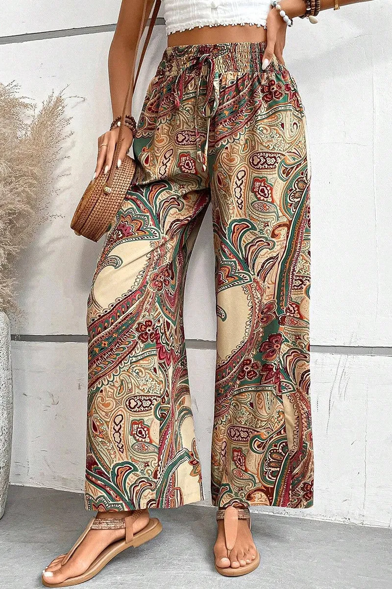 All-in-one printed elastic-waisted wide-leg pants_CWBLP0726