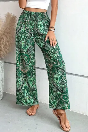 All-in-one printed elastic-waisted wide-leg pants_CWBLP0726