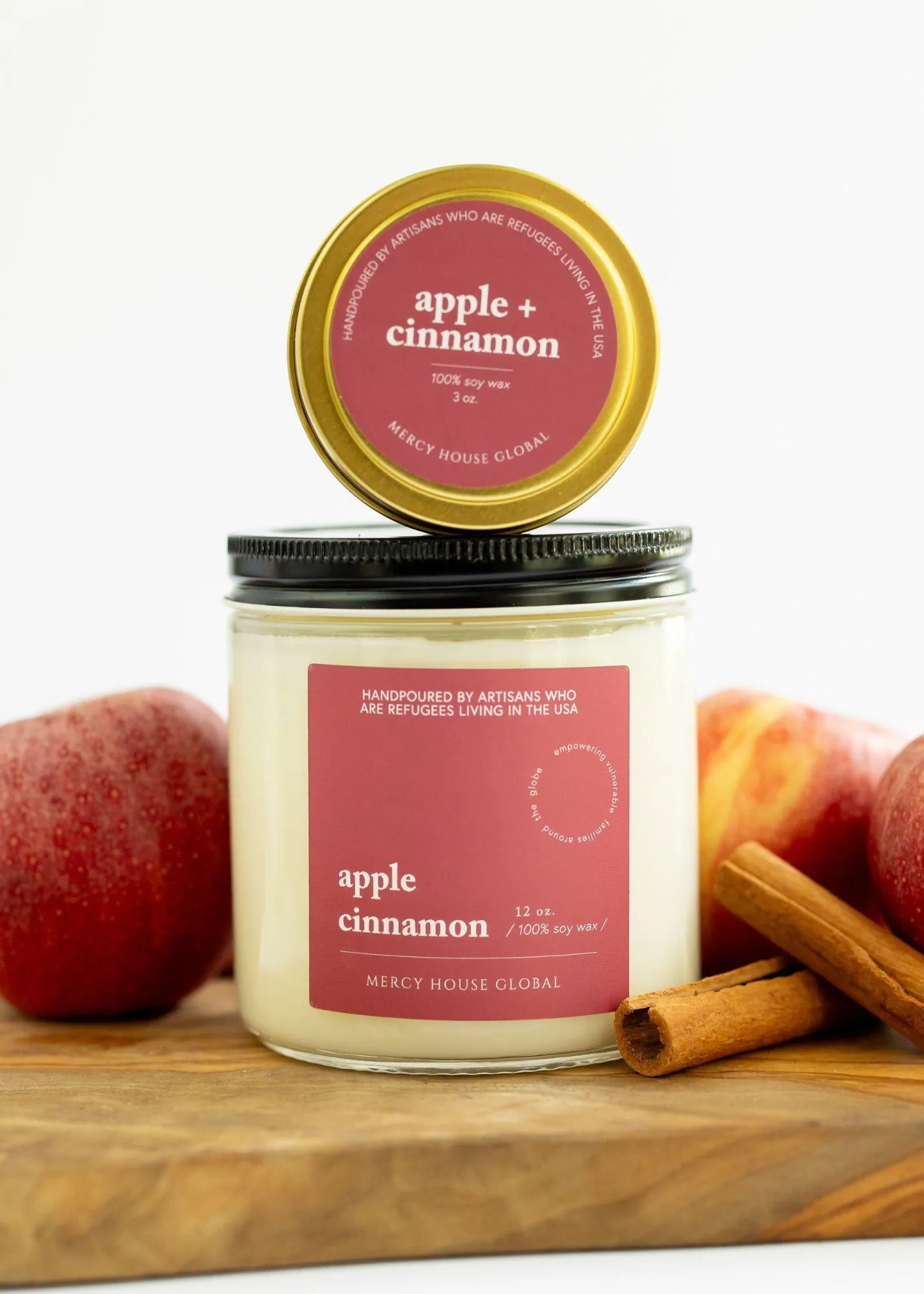 Apple Cinnamon Candle | 12 oz Glass Jar