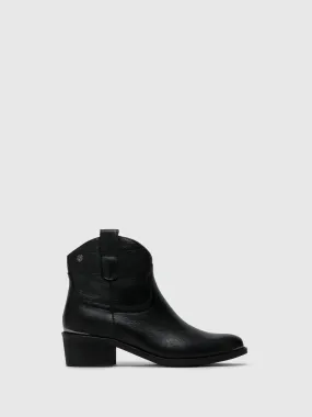 Black Cowboy Ankle Boots