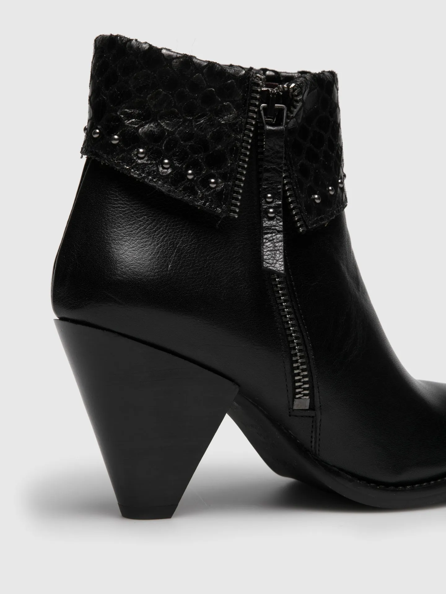 Black Zip Up Ankle Boots