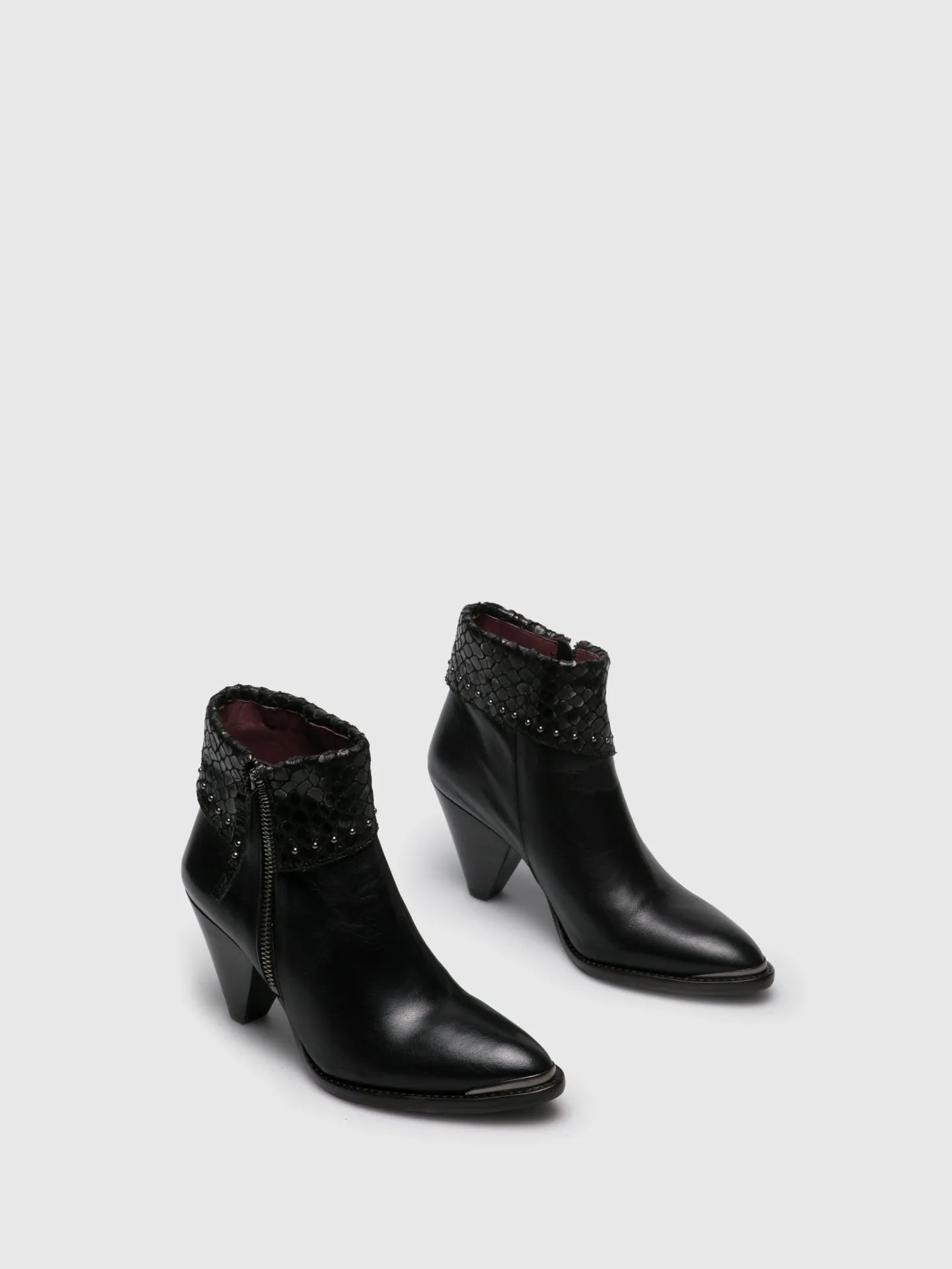 Black Zip Up Ankle Boots