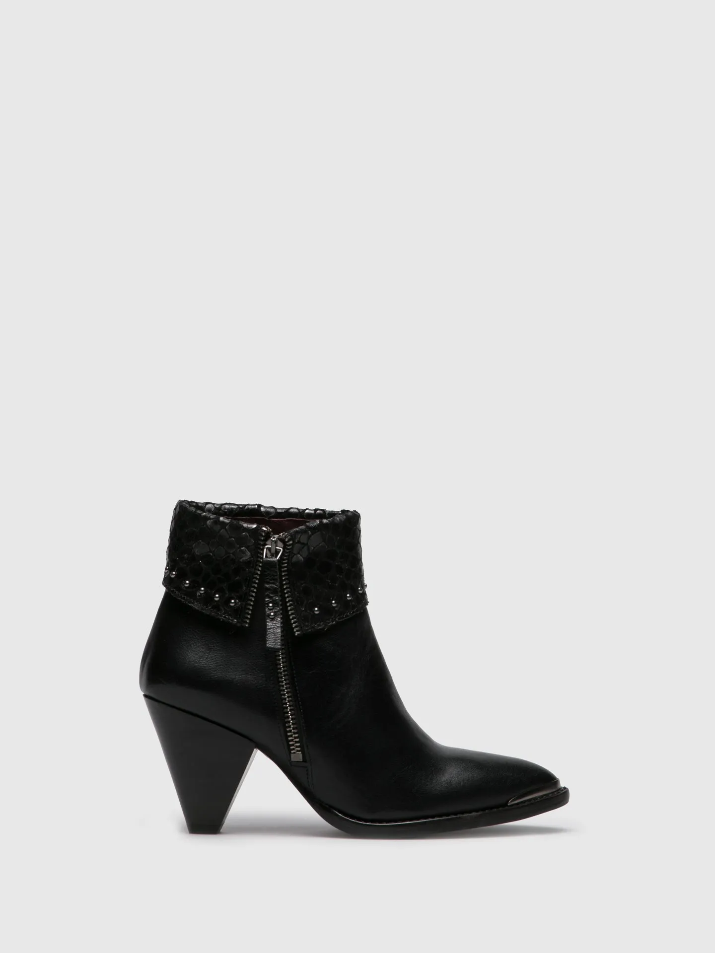 Black Zip Up Ankle Boots