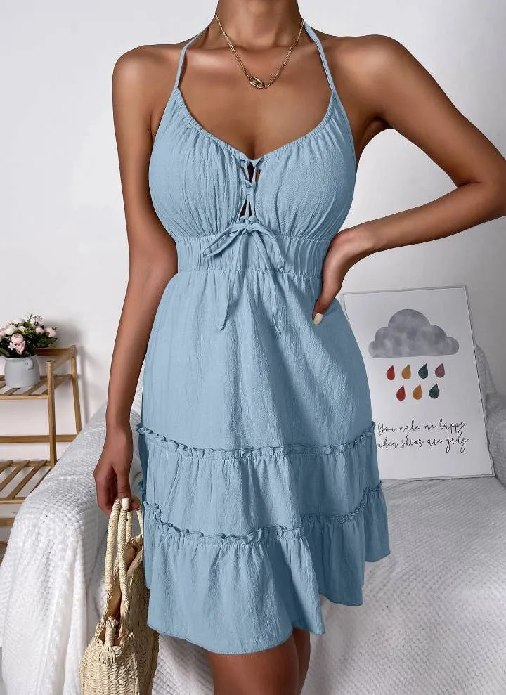 BUCOLIC HALTER DRESS_CWDSD3649