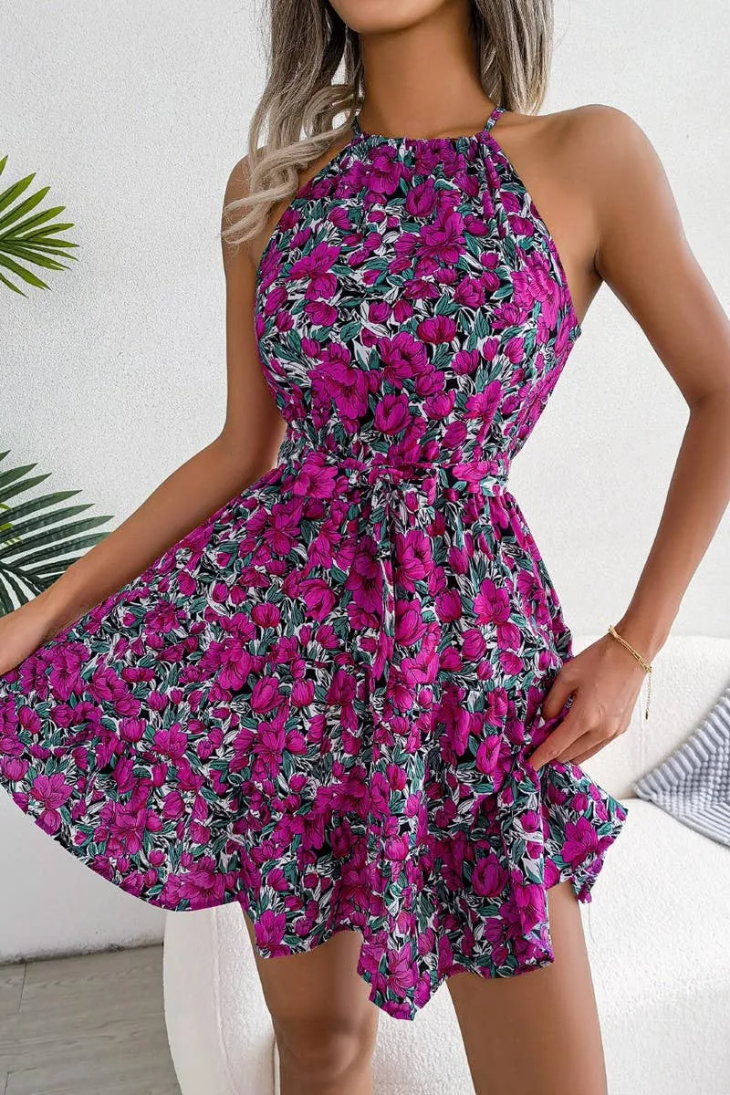 CASUAL FLOUNCY LARGE FLORAL DRESS_CWDSD2531