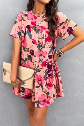 CASUAL HOLIDAY PRINT SHORT SLEEVE DRESS_CWDSD2405