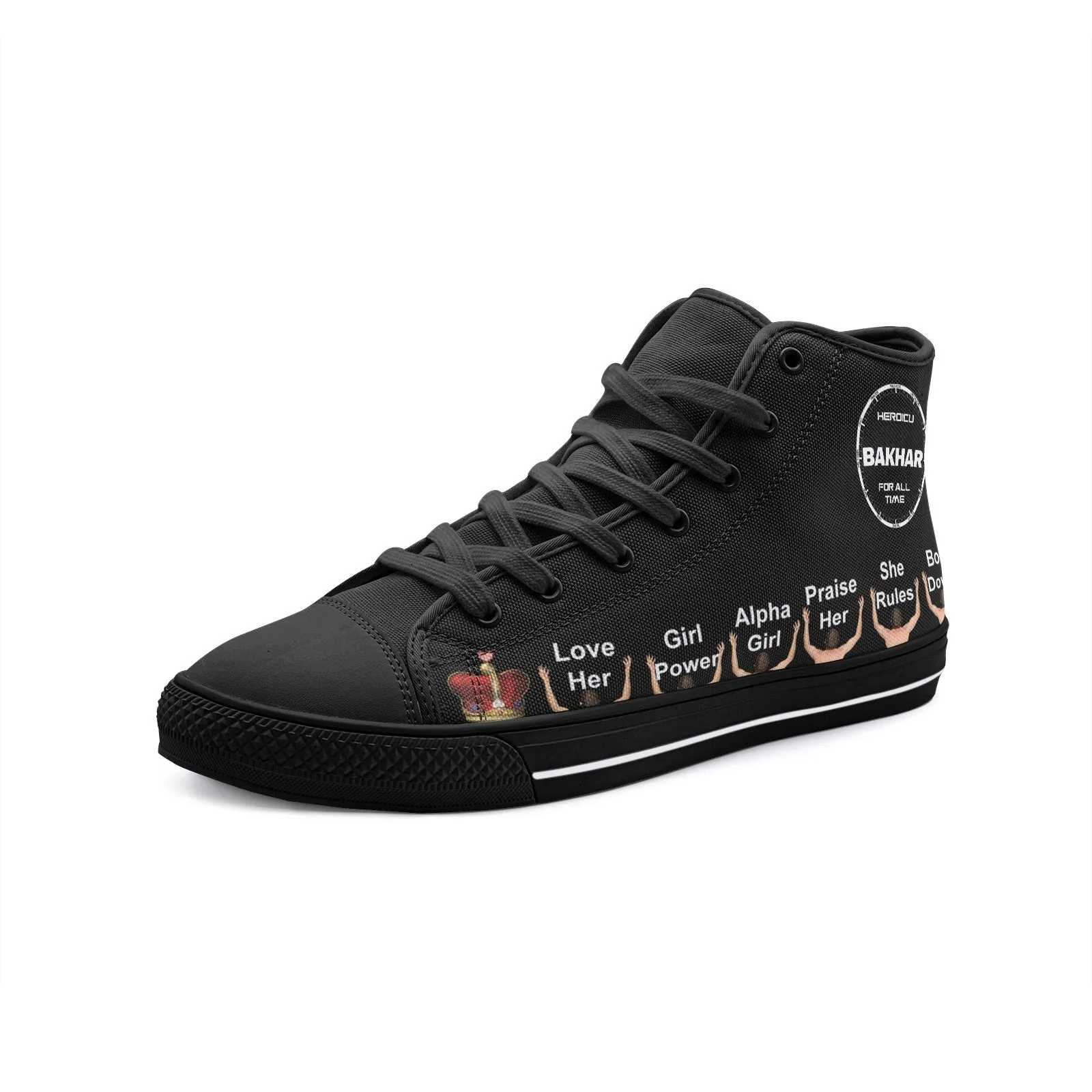 Custom Unisex High Top Canvas Shoes - Bakhar Nabieva For All Time