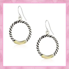 Estel Gold and Silver Plated Twisted Round Dangle Earrings for women