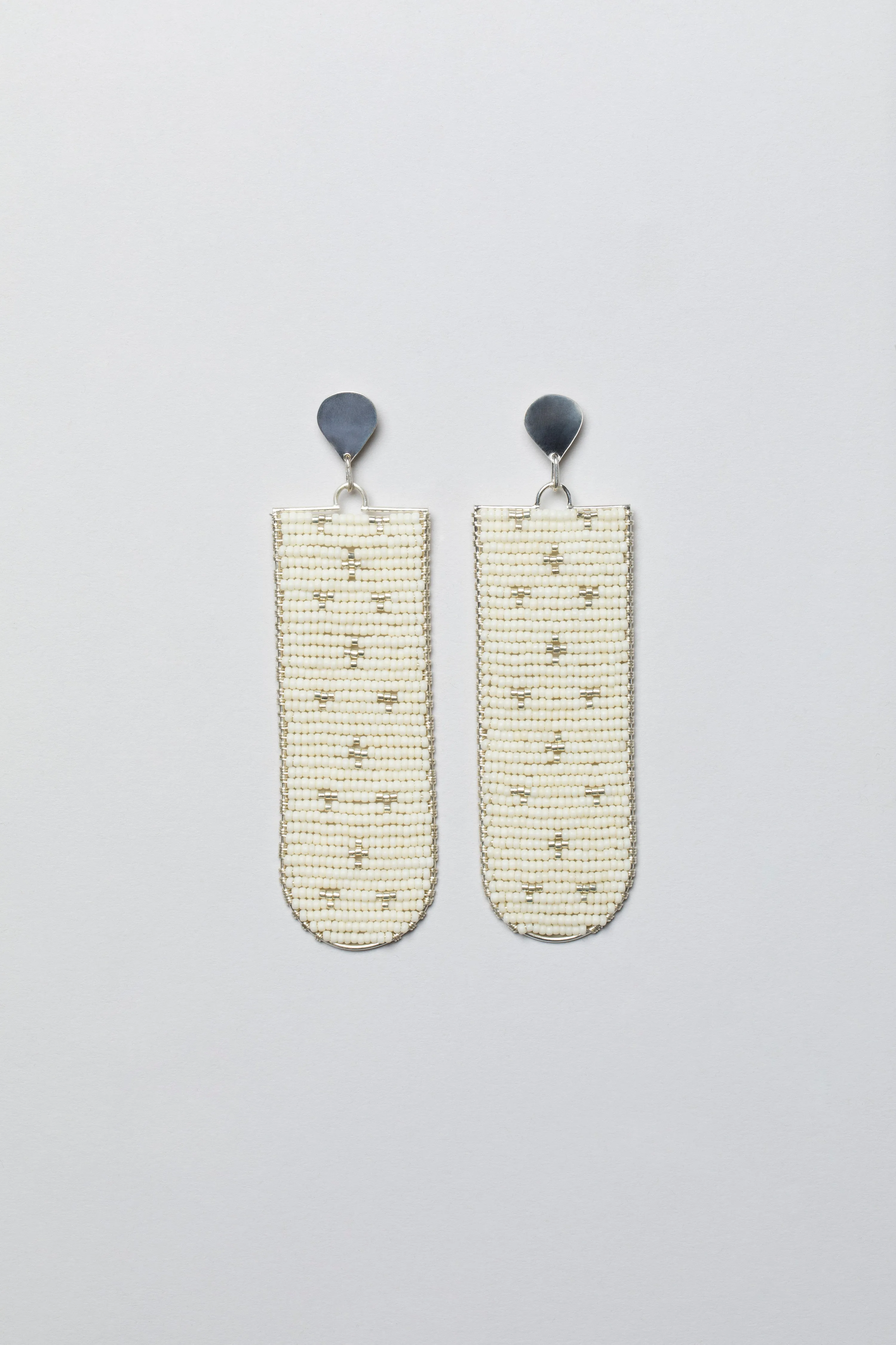 Esther Pendant Studs - OFF WHITE/SILVER