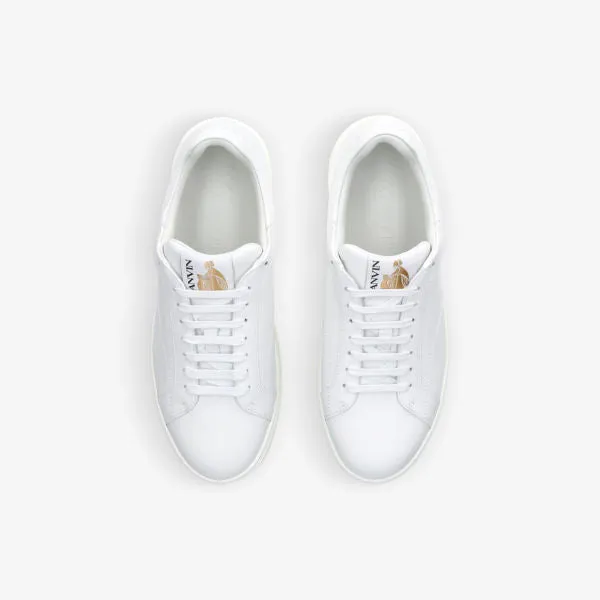 Leather sneakers DBB0 with embroidered Lanvin logo, white