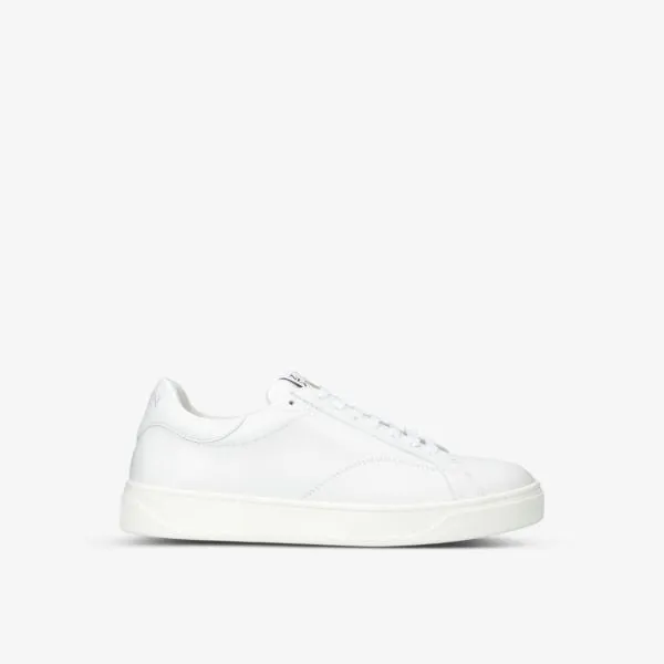 Leather sneakers DBB0 with embroidered Lanvin logo, white