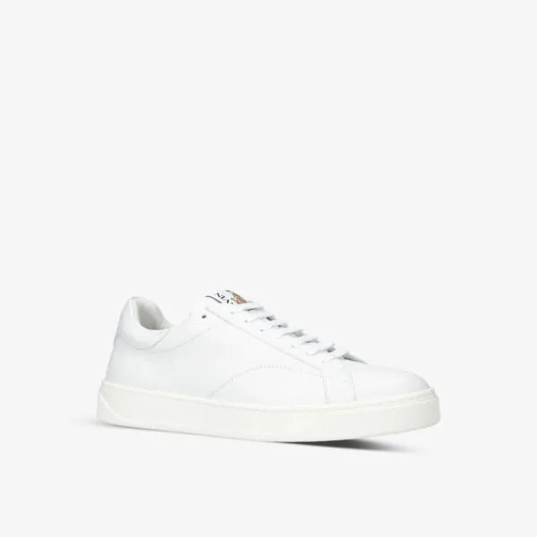 Leather sneakers DBB0 with embroidered Lanvin logo, white