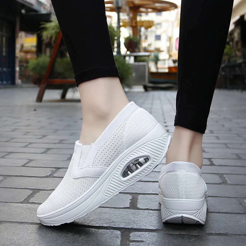 New Flying Weaving Women's Casual Sports Shoes Soft Sole Breathable