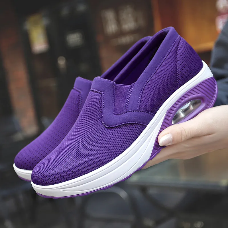 New Flying Weaving Women's Casual Sports Shoes Soft Sole Breathable