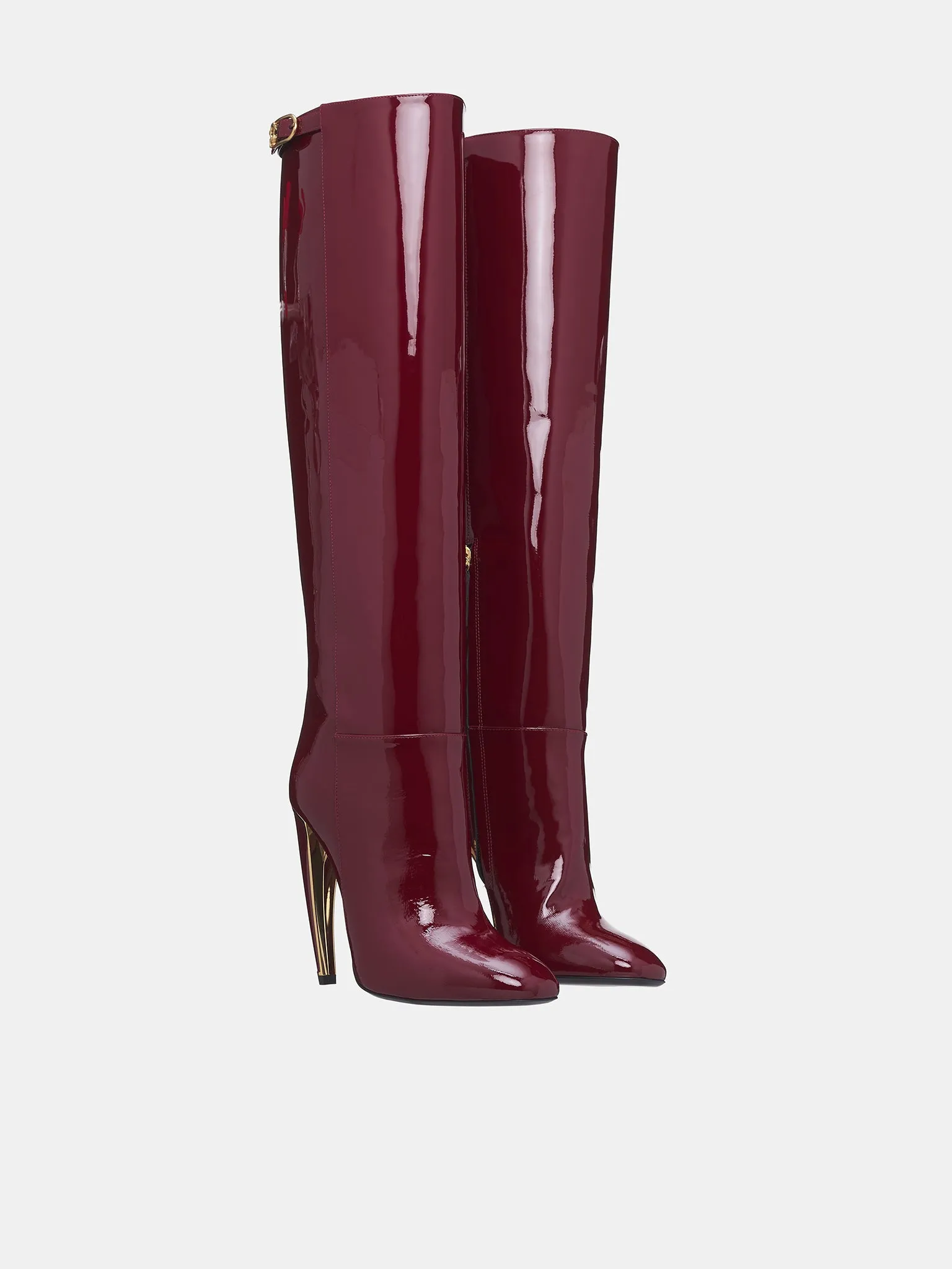 Patent Leather Knee High Boots (TKS015-PZV00C-BORDEAUX)