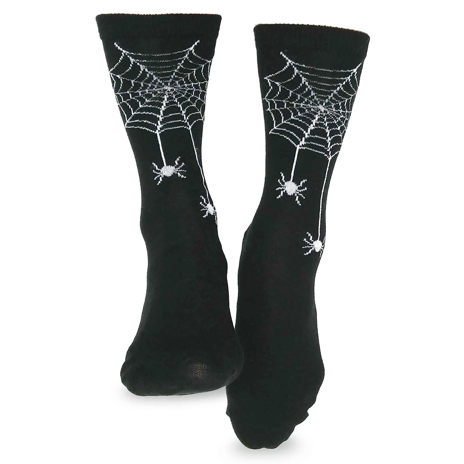 Scar and Spider Web Trick or Treat Women Halloween Novelty Fun Crew Socks 3 Pairs 9-11 (2106)