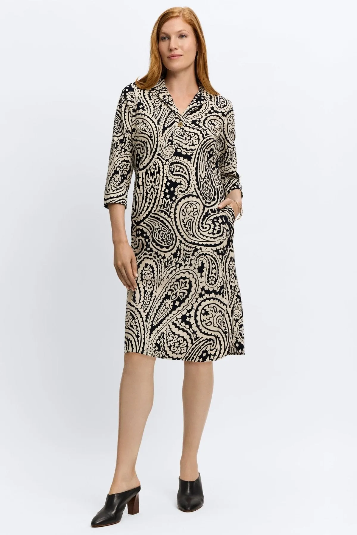 Sloane Paisley Corduroy Dress