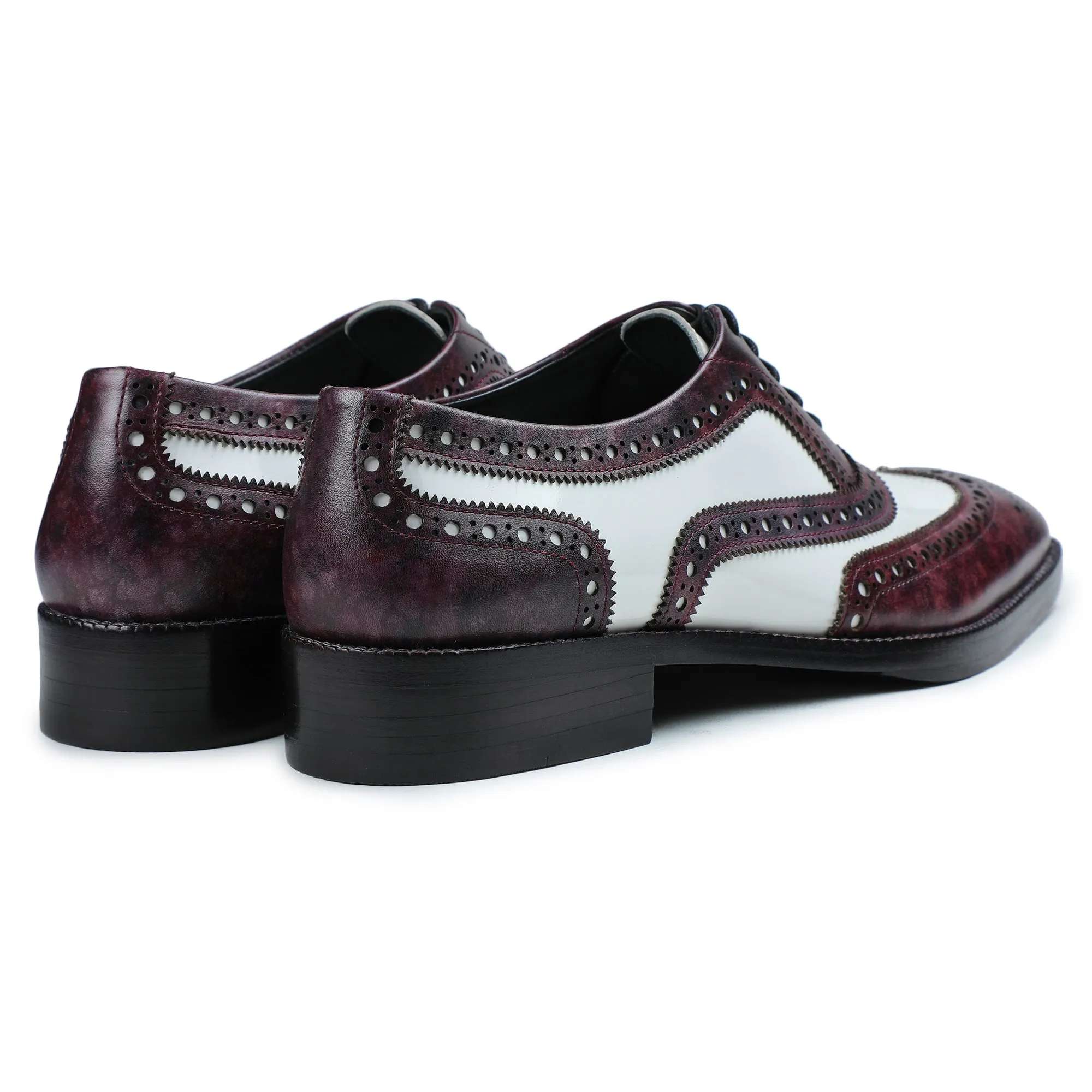 Spectator Wingtip Oxford - Purple & White