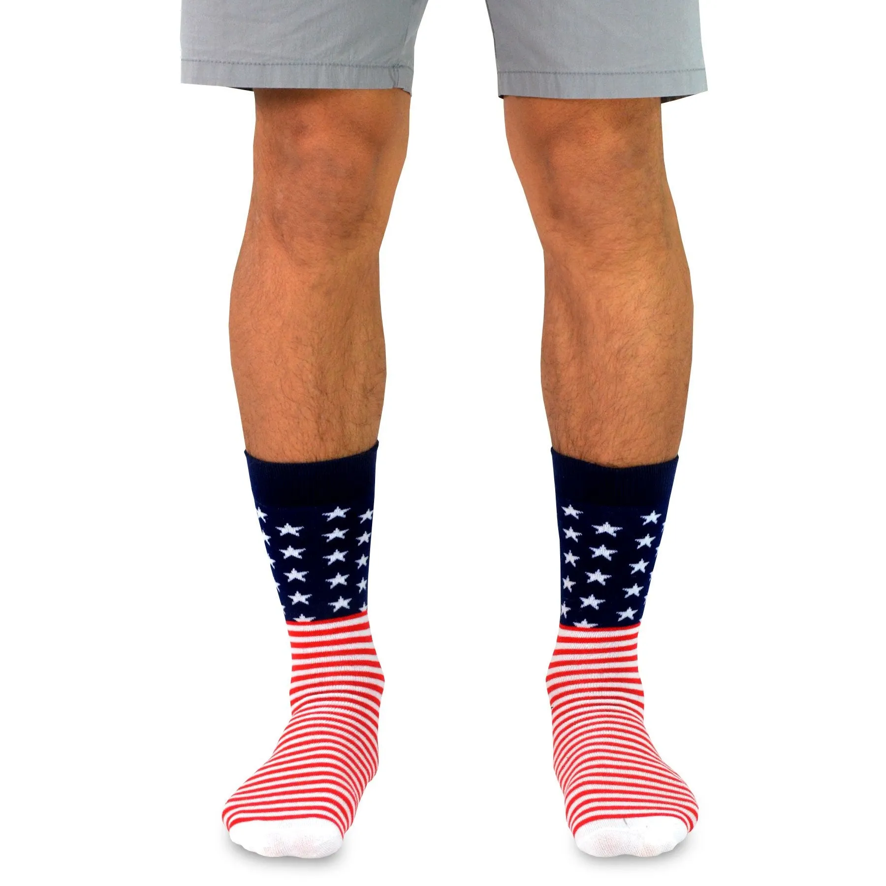 TeeHee Socks Women's 4th of July Cotton Crew I Love USA 4-Pack (11156)