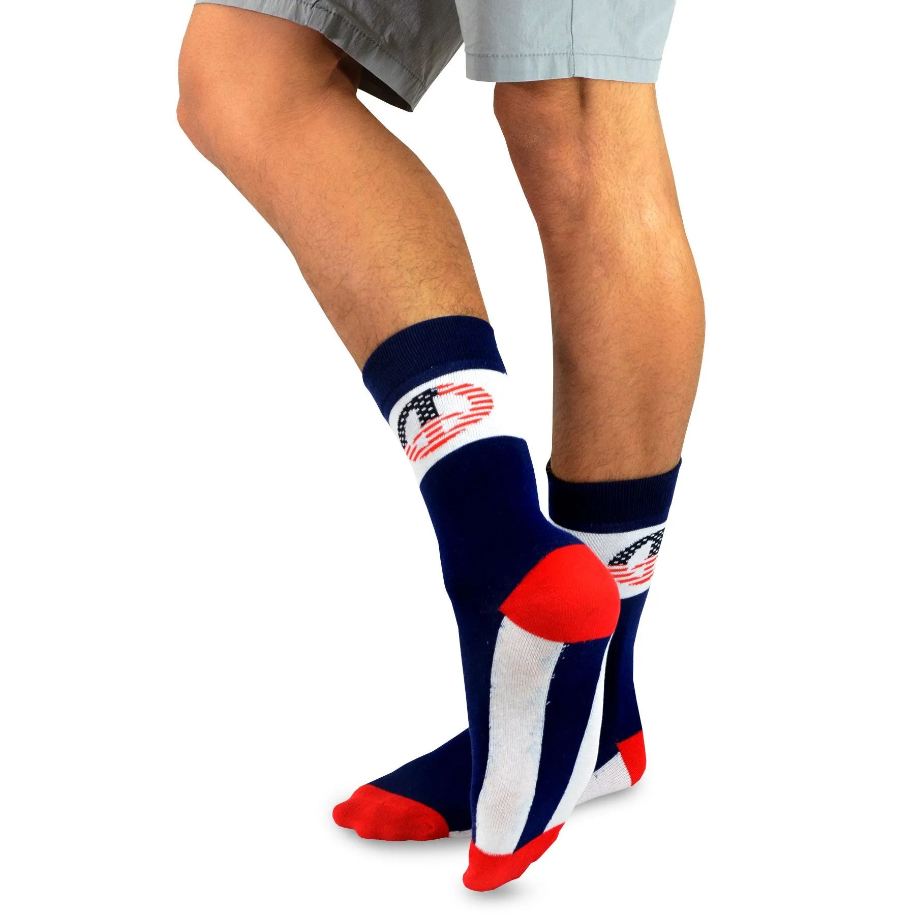 TeeHee Socks Women's 4th of July Cotton Crew I Love USA 4-Pack (11156)