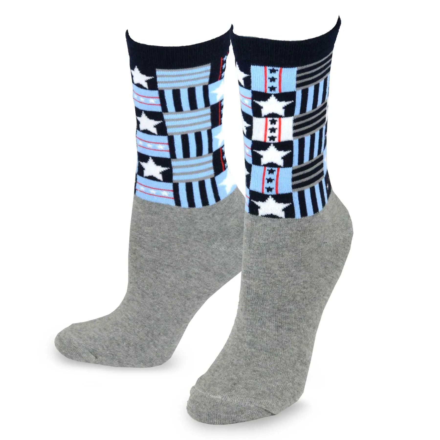 TeeHee Socks Women's 4th of July Cotton Crew USA 5-Pack (11805)