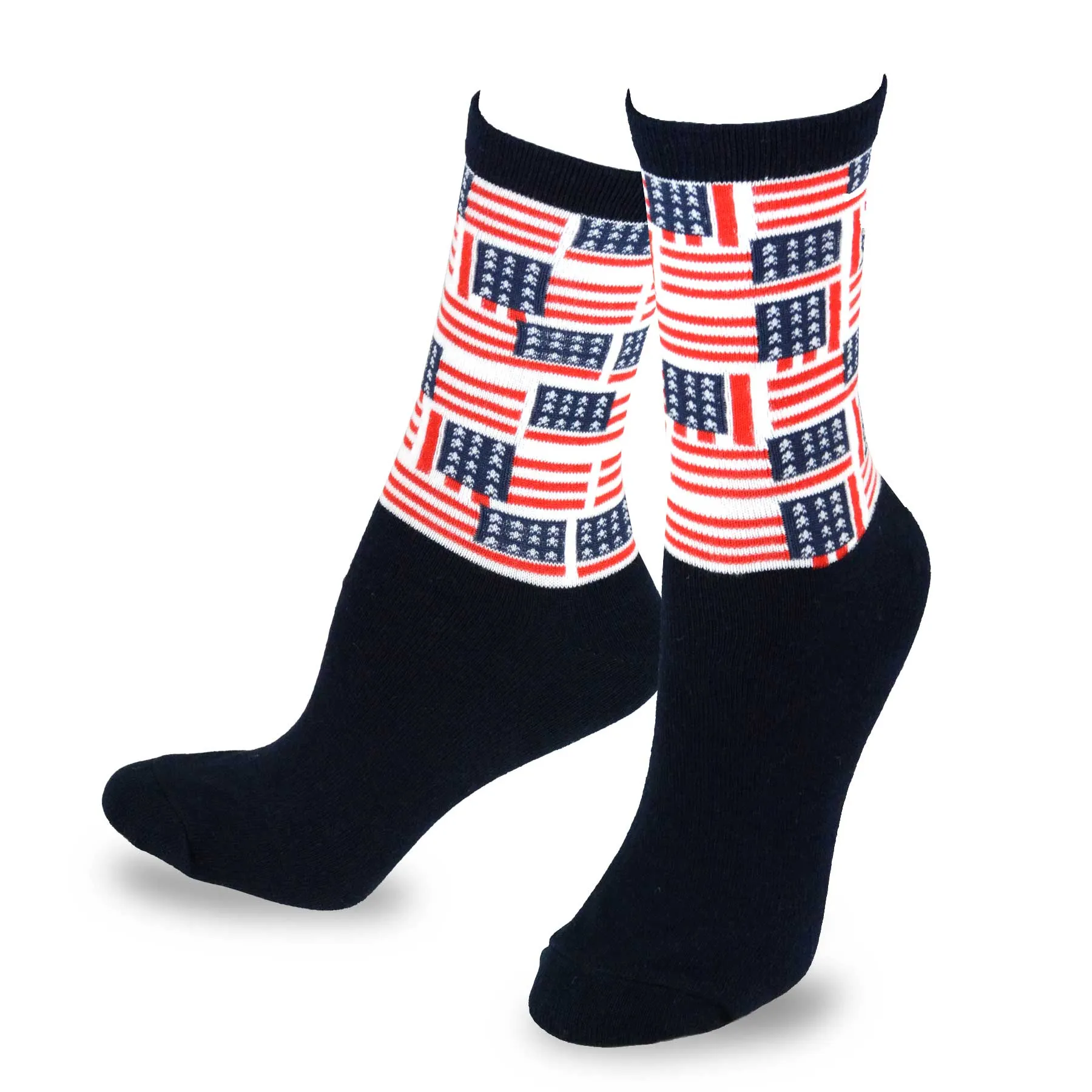 TeeHee Socks Women's 4th of July Cotton Crew USA 5-Pack (11805)