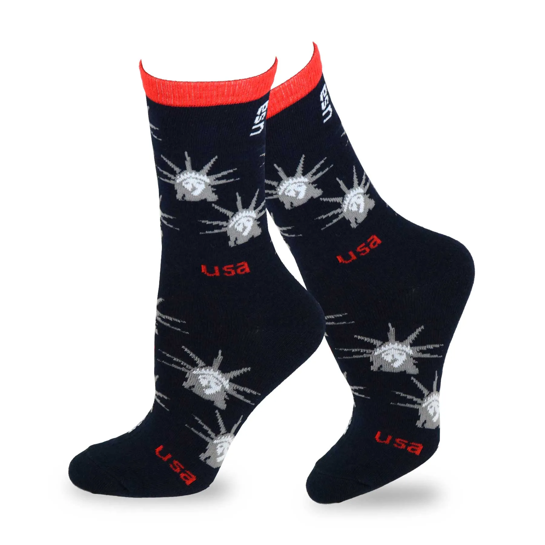 TeeHee Socks Women's 4th of July Cotton Crew USA 5-Pack (11805)