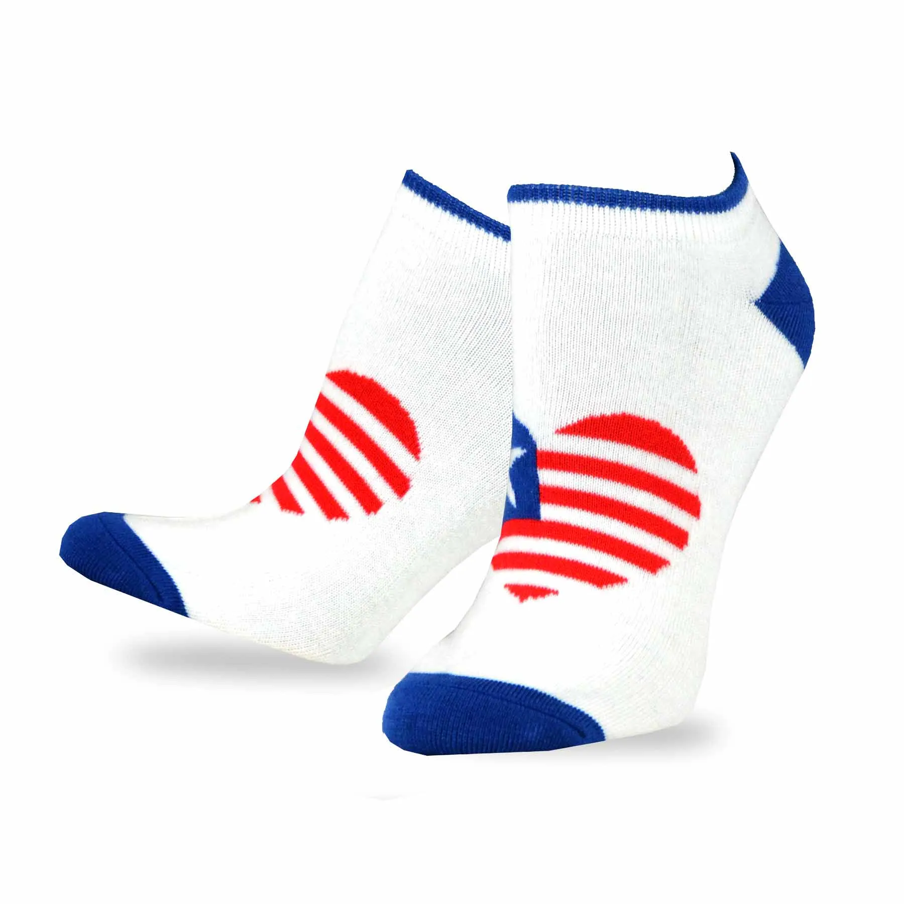 TeeHee Socks Women's 4th of July Cotton No Show I Love USA 6-Pack (11154)