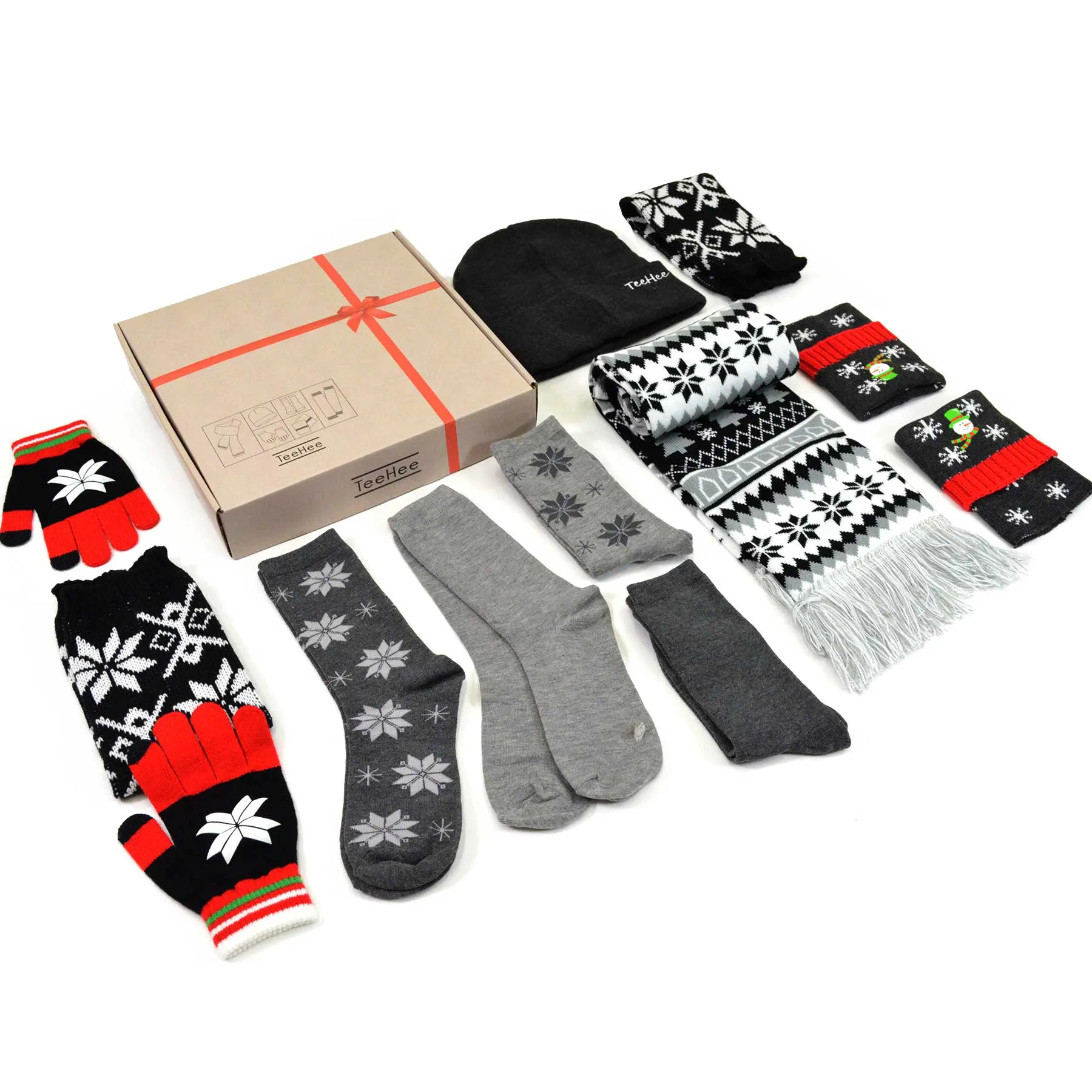 TeeHee Socks Women's Christmas 9-item Variety Gift Box Set B (12151)