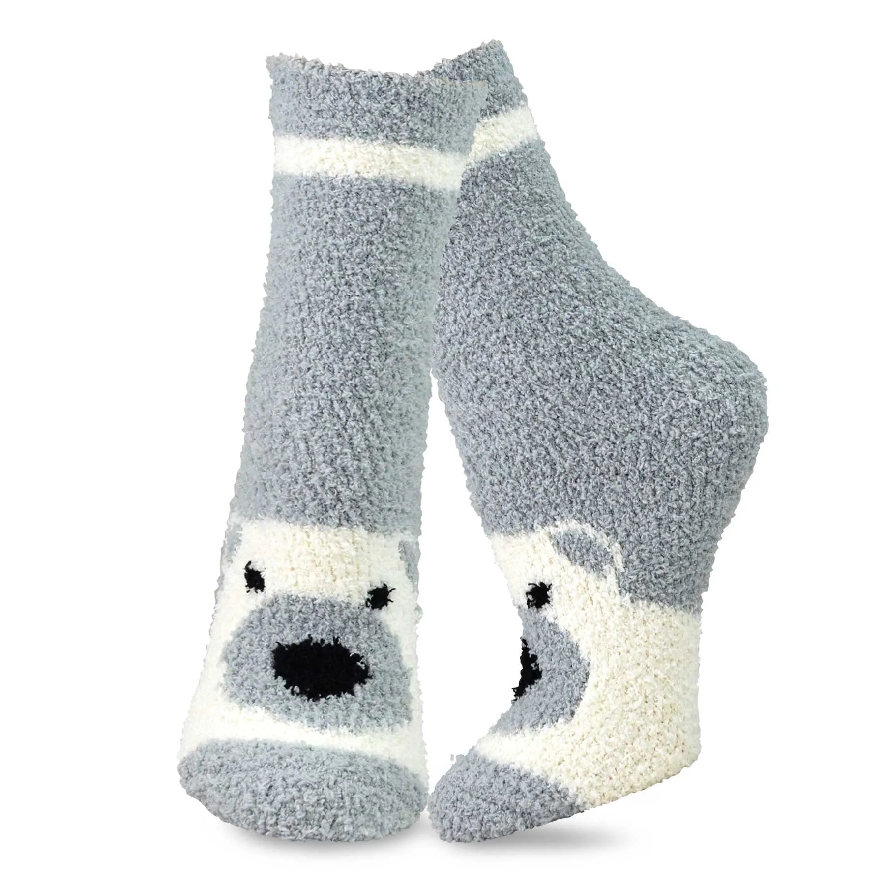 TeeHee Socks Women's Fuzzy Polyester Crew Animal 5-Pack (18003)