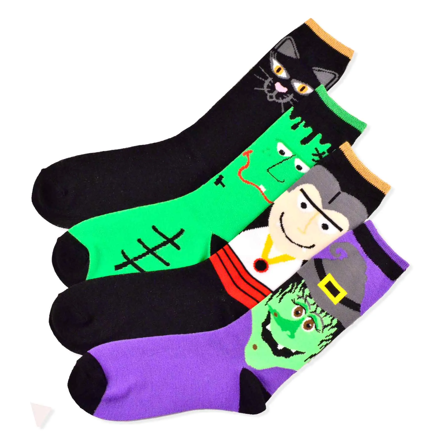 TeeHee Socks Women's Halloween Polyester Crew Scary Faces 4-Pack (11245)