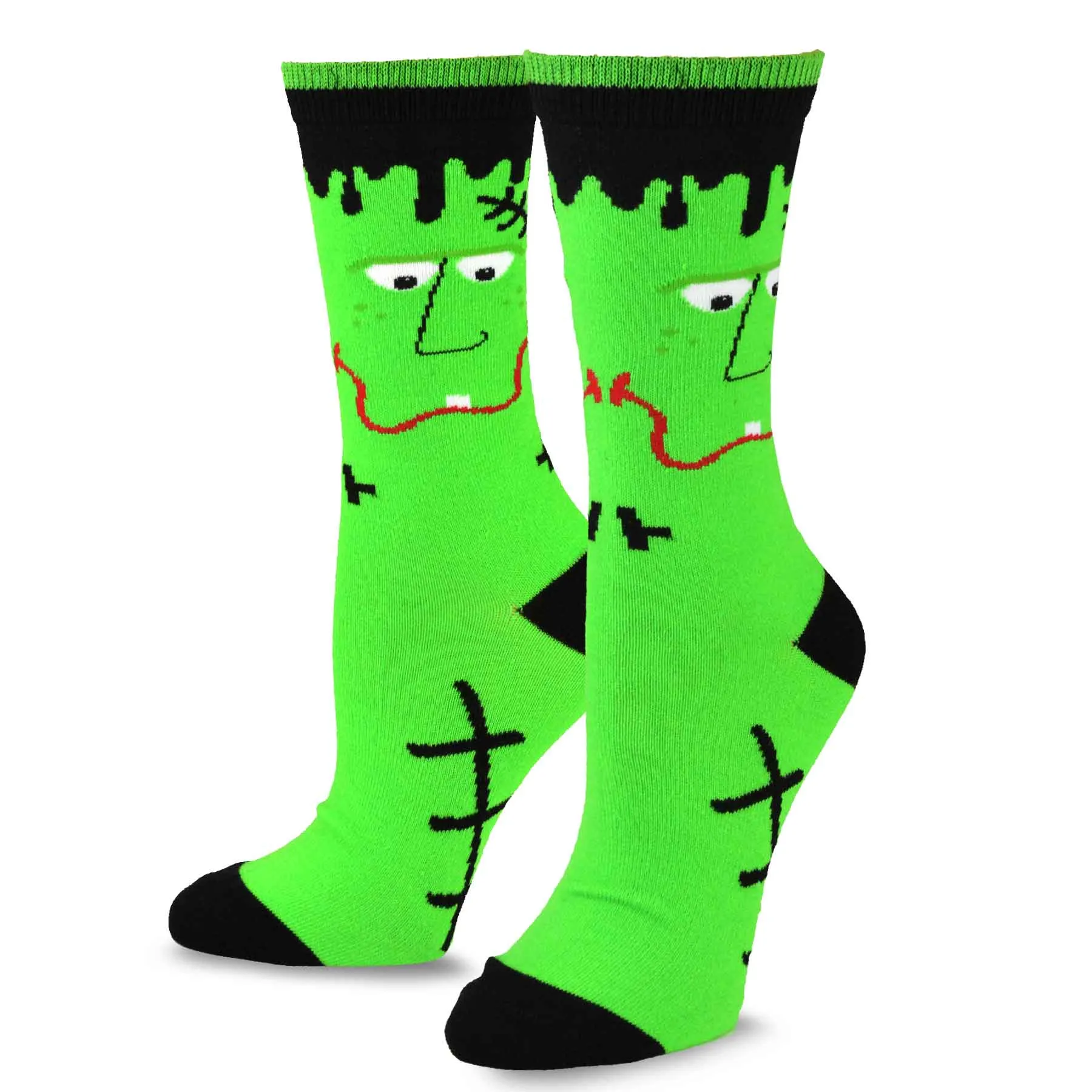 TeeHee Socks Women's Halloween Polyester Crew Scary Faces 4-Pack (11245)